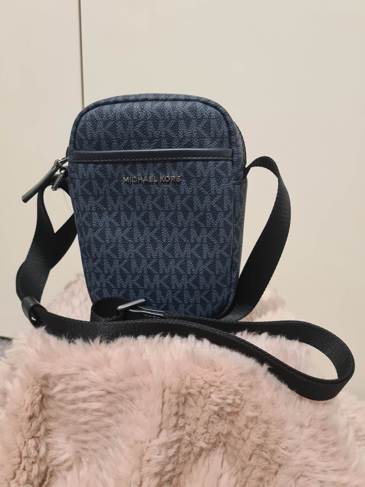 Michael Kors Cooper Phone Crossbody Bag MK Logo - Admiral Pale Blue