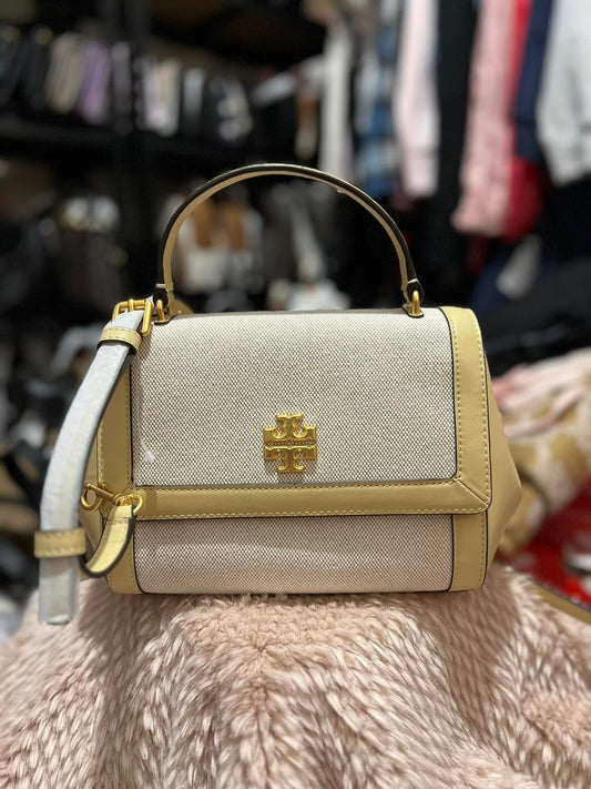 Tory Burch Juliette Canvas Top Handle Satchel - Natural/Pancake