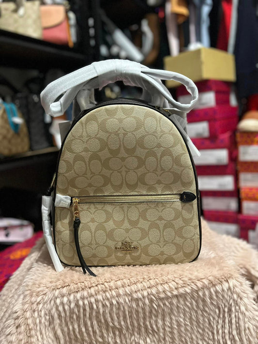 Coach Jordyn Backpack In Blocked Signature Canvas - IM/Light Khaki/Brown Multi