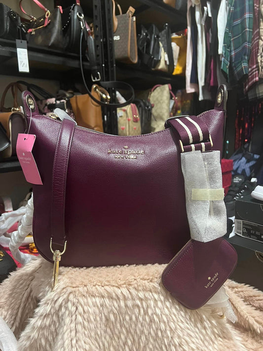 Kate Spade Rosie Pebbled Leather Crossbody Bag - Purple Aga