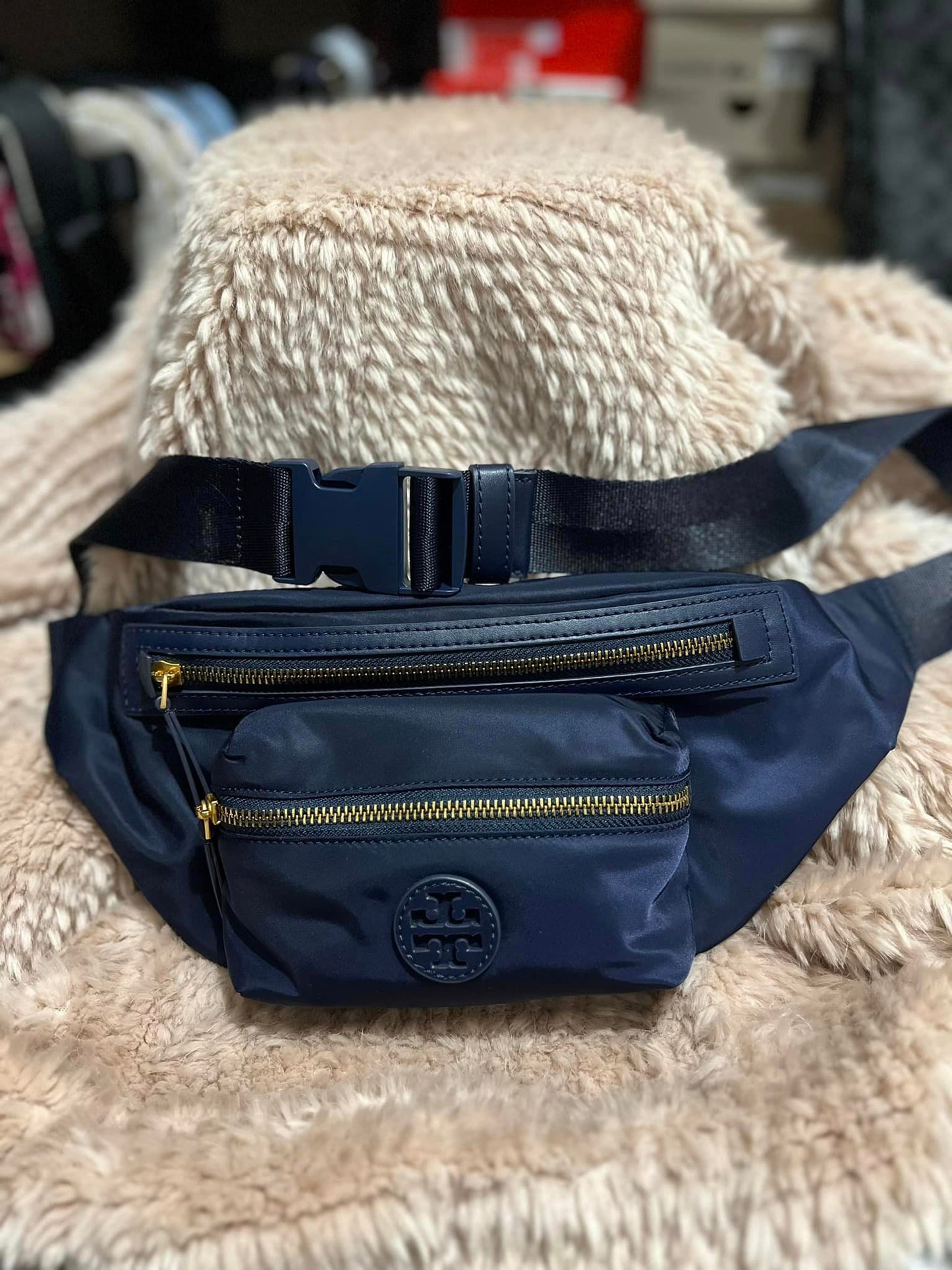 Tory Burch Nylon Belt Bag Fanny Pack Crossbody - Navy Blue